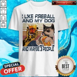 I Like Fireball And My Dog And Maybe 3 People Vintage Shirt