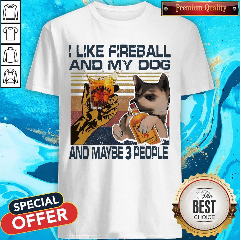 I Like Fireball And My Dog And Maybe 3 People Vintage Shirt
