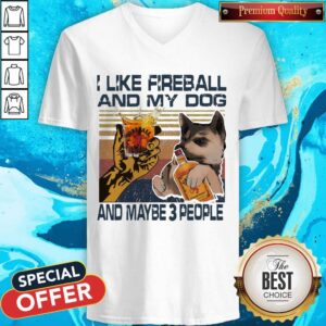 Alternative view of I Like Fireball And My Dog And Maybe 3 People Vintage Shirt