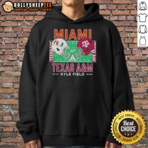 Alternative view of Original Miami Hurricanes Vs Texas A&M Aggies 2025 College Football Helmets Playoff T-Shirt