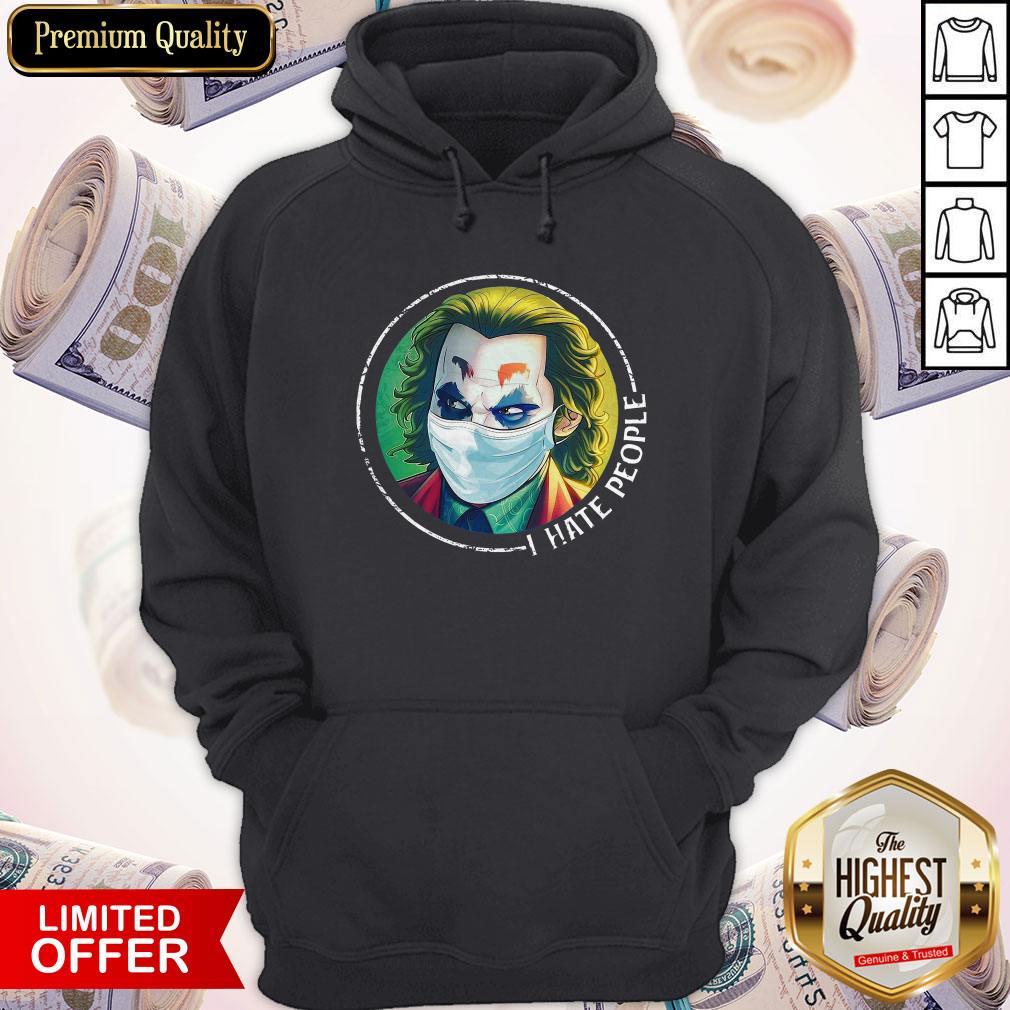 Joker Face Mask I Hate People Vintage Shirt - Image 3