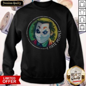 Alternative view of Joker Face Mask I Hate People Vintage Shirt