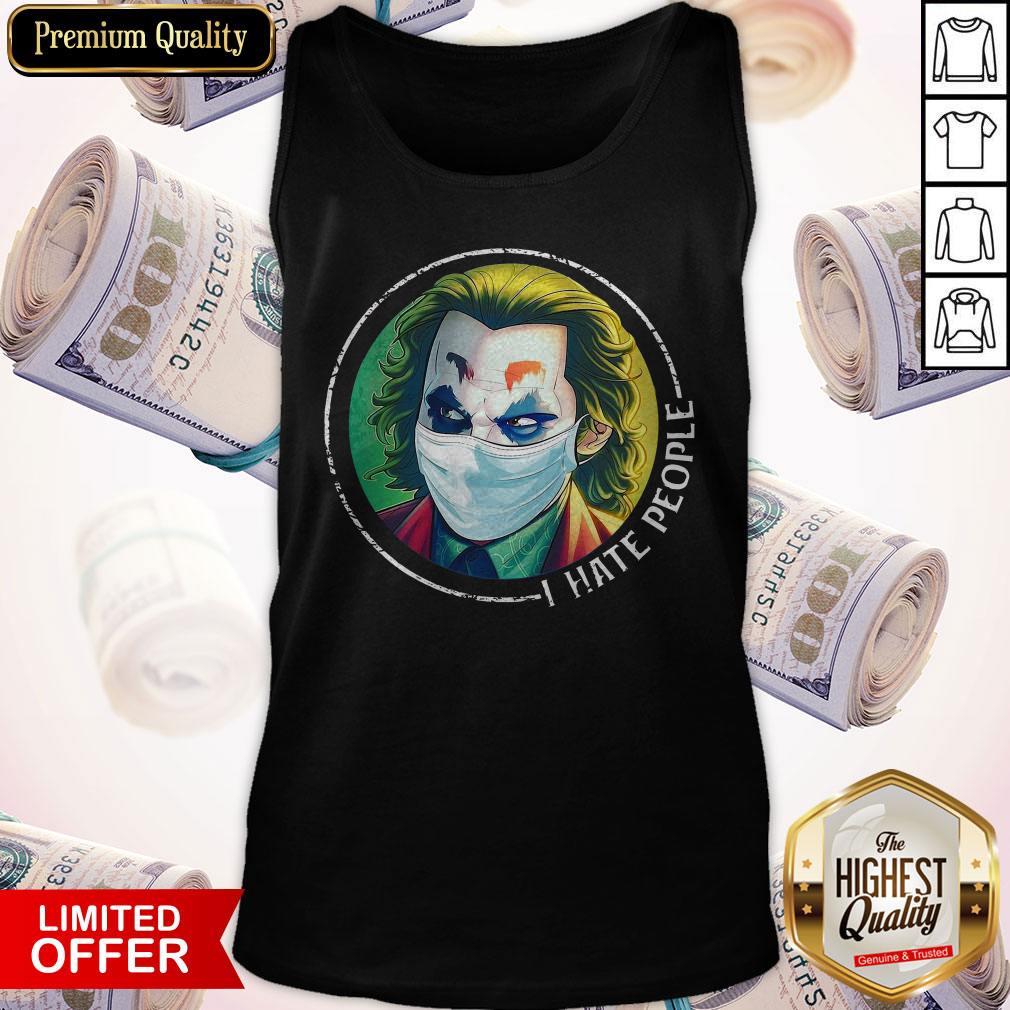 Joker Face Mask I Hate People Vintage Shirt - Image 5