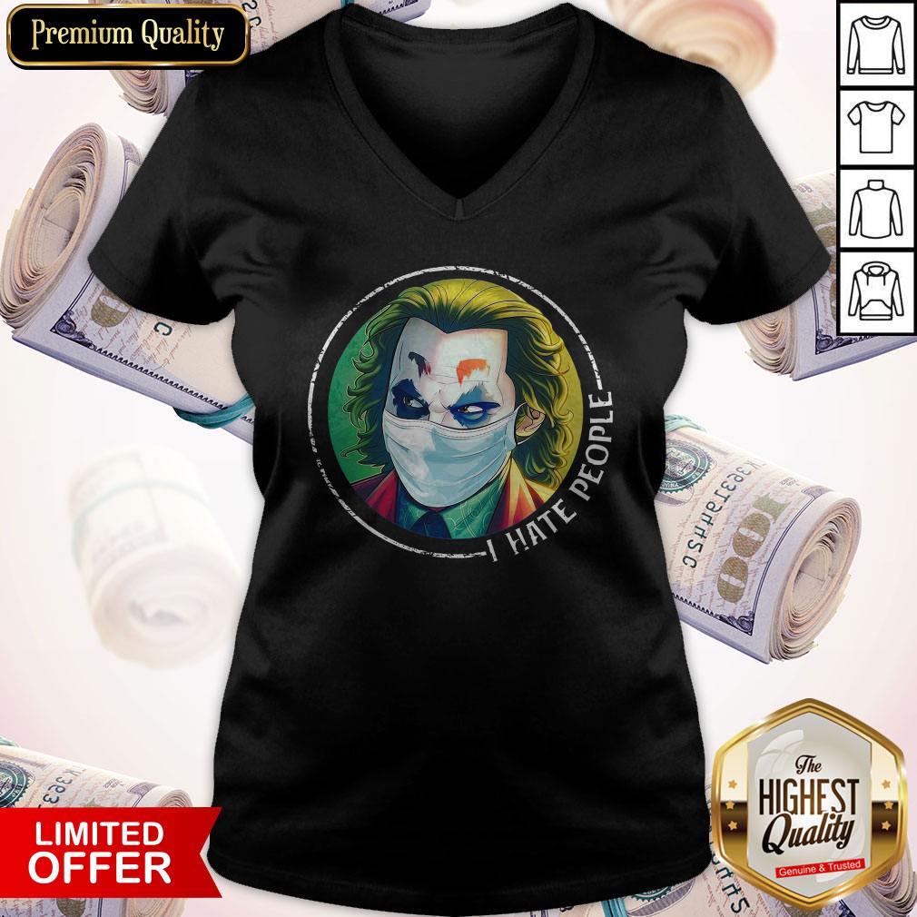 Joker Face Mask I Hate People Vintage Shirt - Image 4