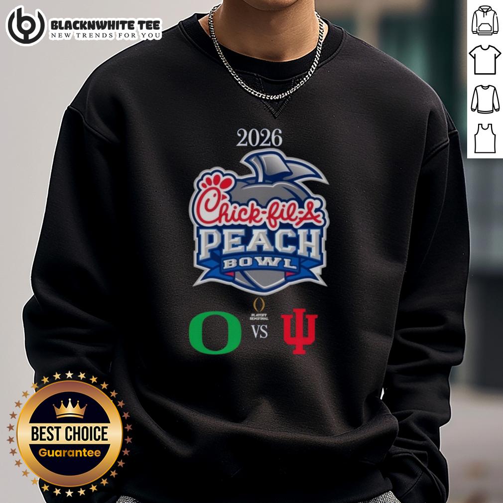 Awesome Oregon Ducks Vs Indiana Hoosiers 2026 Chick-Fil-A Peach Bowl T-Shirt - Image 5
