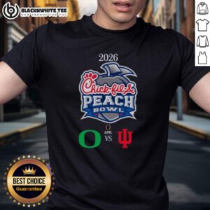 Awesome Oregon Ducks Vs Indiana Hoosiers 2026 Chick-Fil-A Peach Bowl T-Shirt