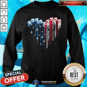 Alternative view of Soccer Love American Flag Shirt