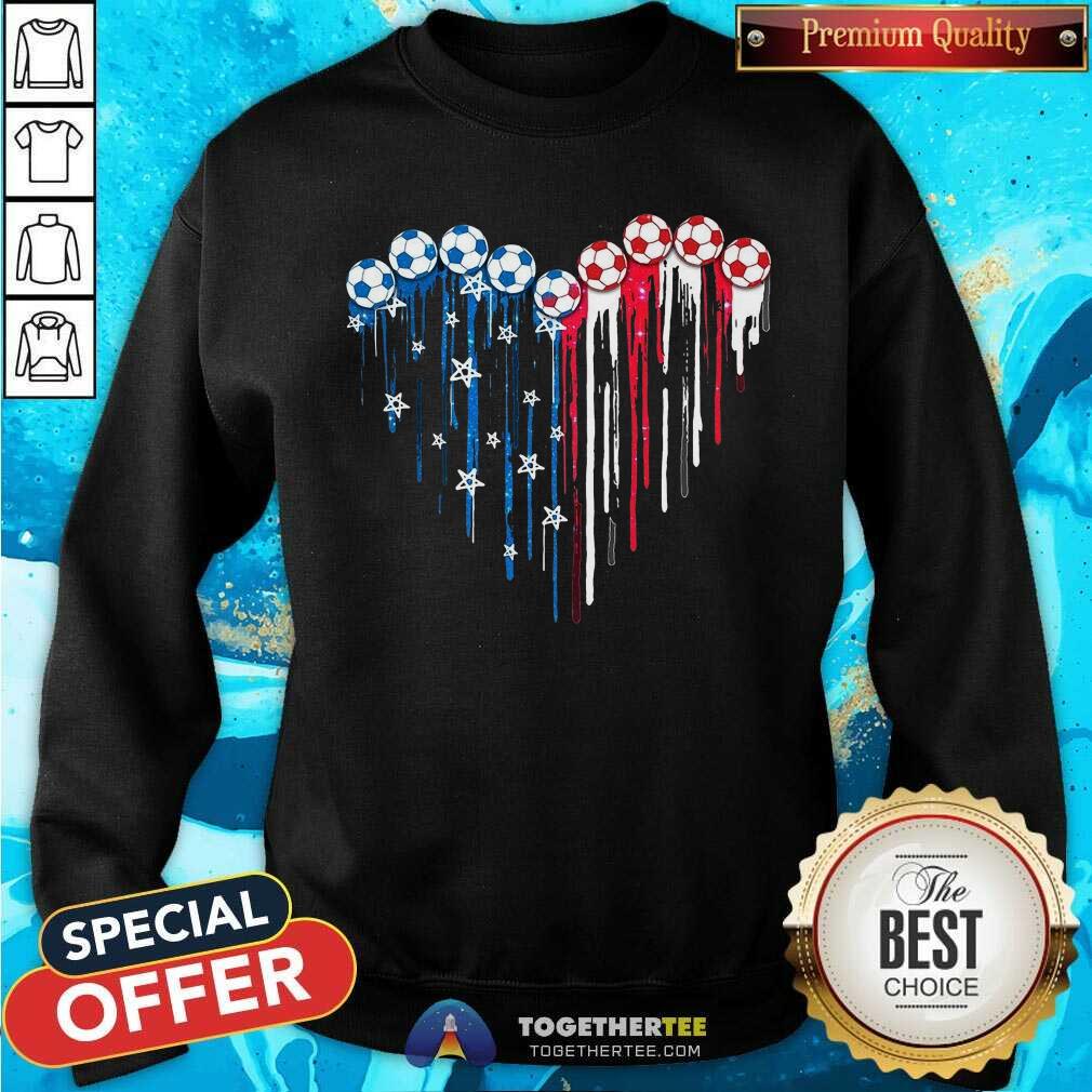 Soccer Love American Flag Shirt - Image 2