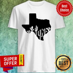 Texas Shape With Cactuses Canvas Shirt