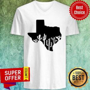 Alternative view of Texas Shape With Cactuses Canvas Shirt