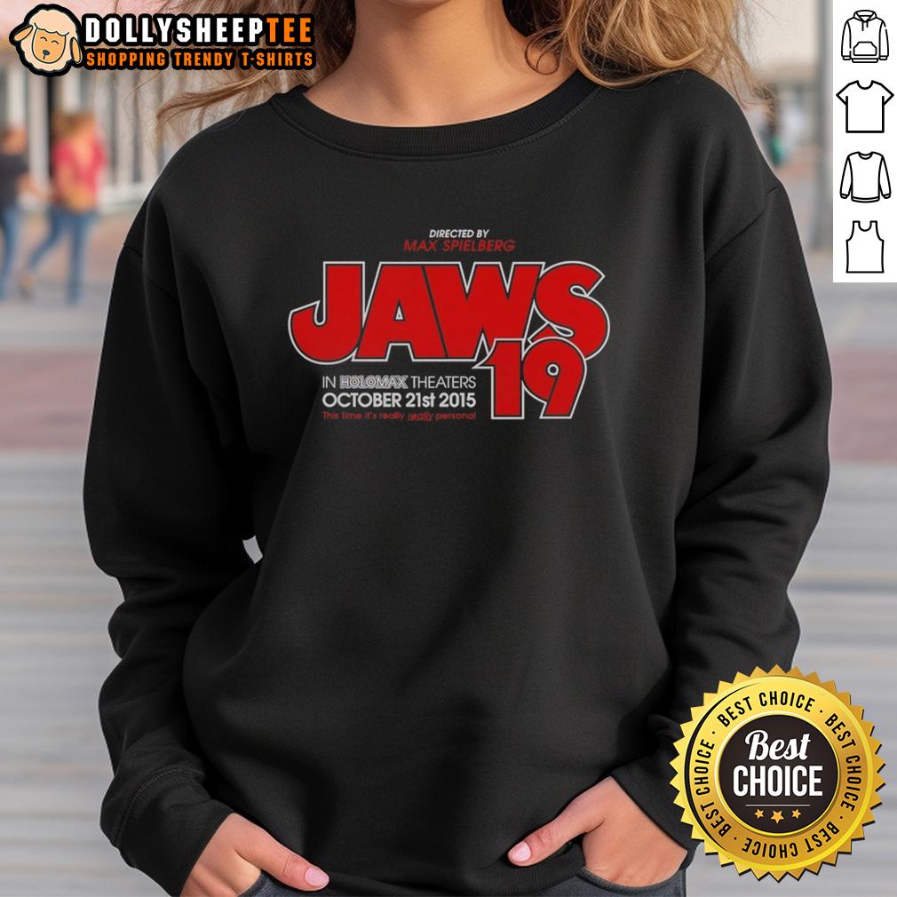 Official Directed By Max Spielberg Jaws 19 T-Shirt - Image 5