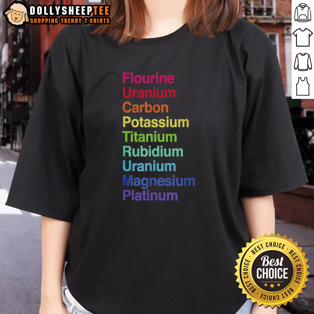 Official Flourine Uranium Carbon Potassium Titanium Rubidium Uranium T-Shirt - Image 3