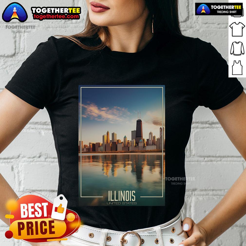 Top Chicago Reflections The Heart Of Illinois T-Shirt - Image 3