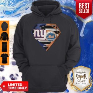 Alternative view of Superhero New York Giants Vs New York Mets Diamond American Flag Shirt