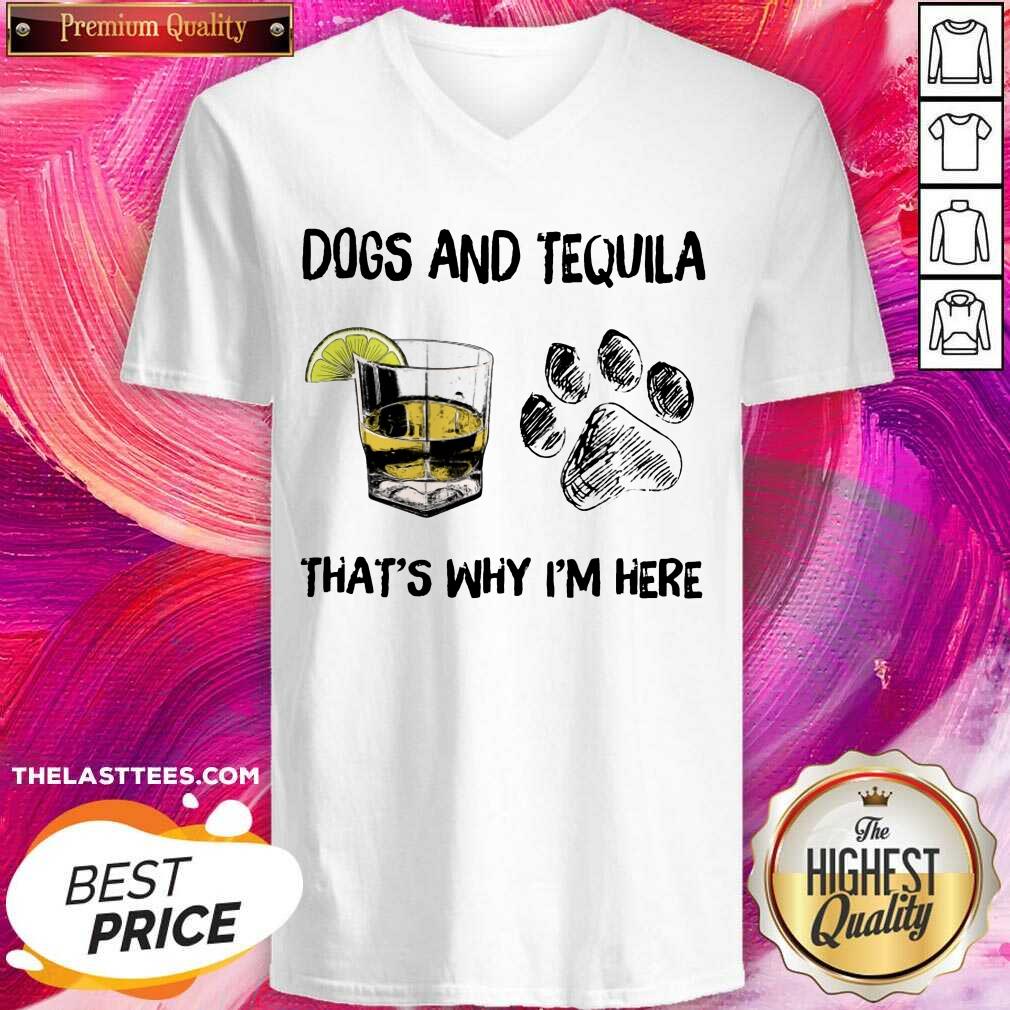 Premium Dog And Wine That'S Why I'M Here Shirt - Image 2