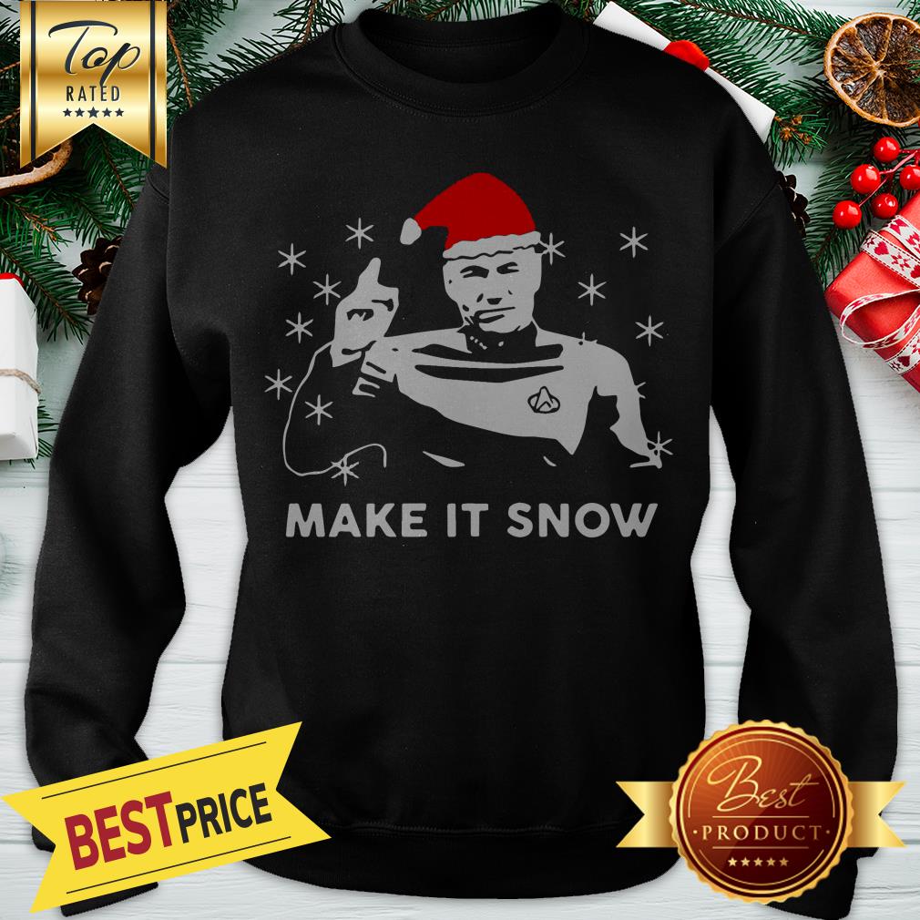 Star Trek Santa Make It Snow Christmas Shirt - Image 4