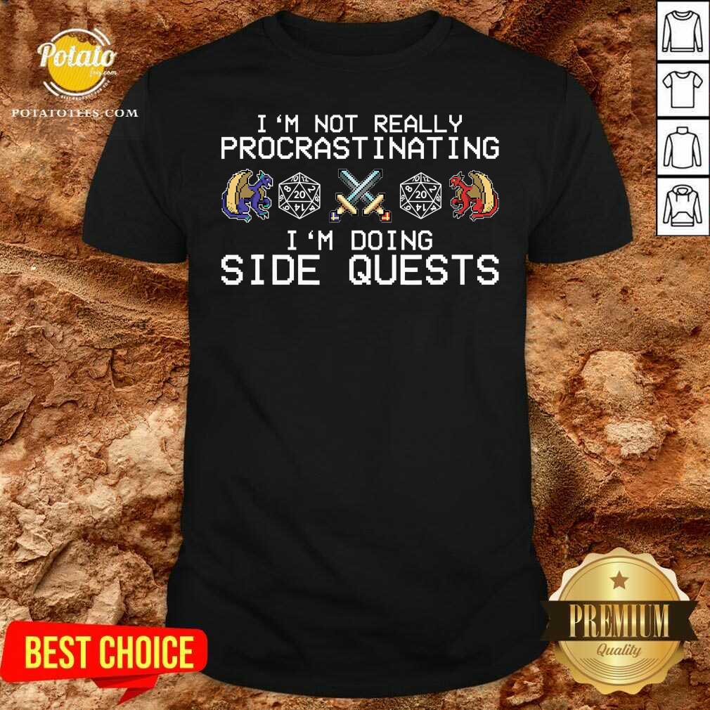I’m Not really Procrastinating I’m Doing Side Quests RPG Dragons Shirt