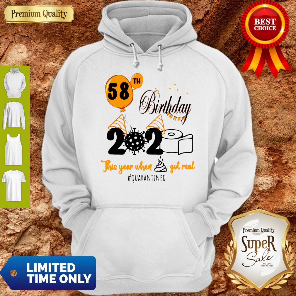 58th Birthday 2020 Toilet Paper This Year When Shit Got Real Quarantined Covid 19 Shirt - Image 2
