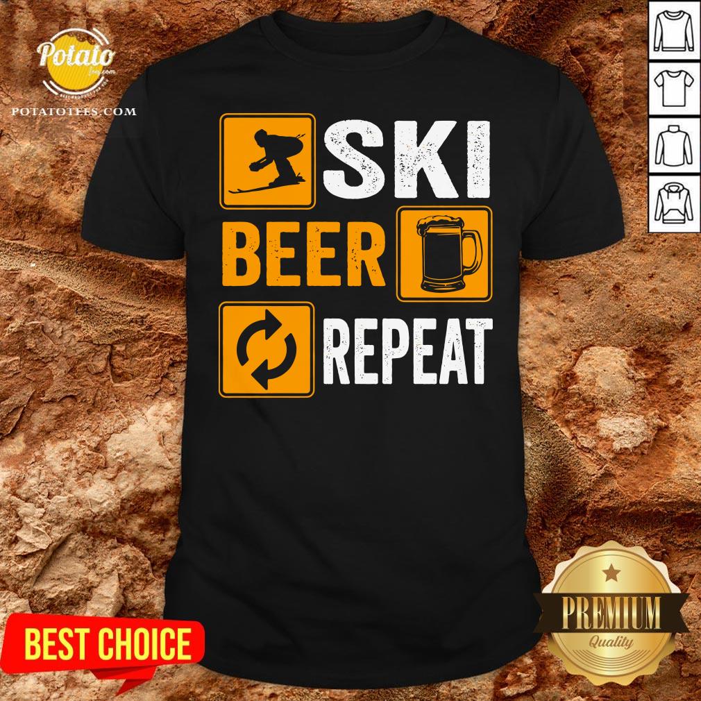 Hot Awesome Ski Beer Repeat Downhill Skiing Shirt