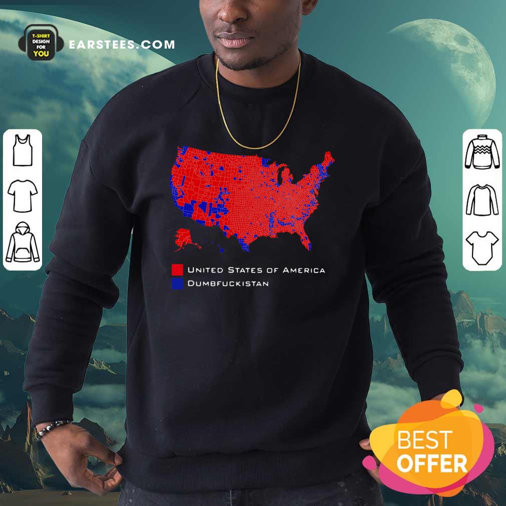 Nice Republican Version United States of America Vs Dumbfuckistan Election Map Shirt - Image 5