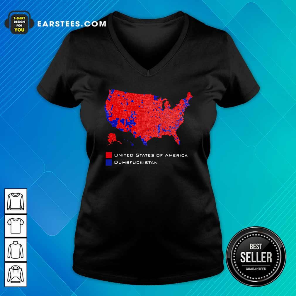 Nice Republican Version United States of America Vs Dumbfuckistan Election Map Shirt - Image 3
