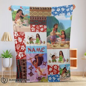 Top Good Cute Disney Cartoon Moana Family With Friends Blanket Fleece Customized Blanket