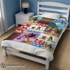 Alternative view of Top Good Cute Disney Cartoon Moana Family With Friends Blanket Fleece Customized Blanket