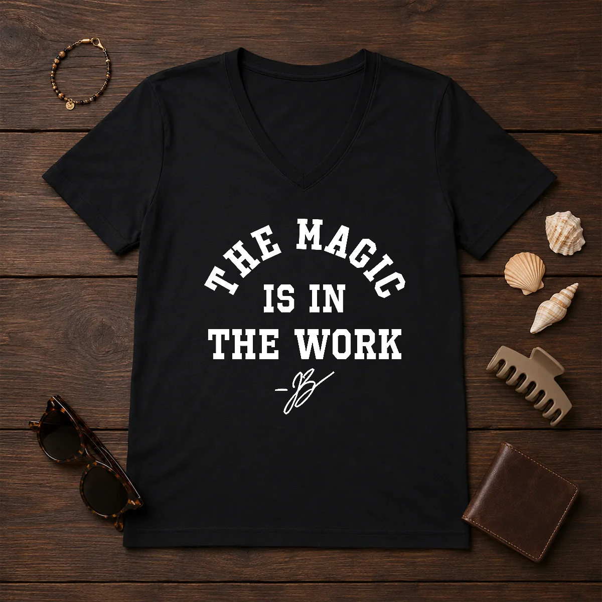 Premium Ben Stiller Jalen Brunson The Magic Is In The Work Signature Shirt - Image 2