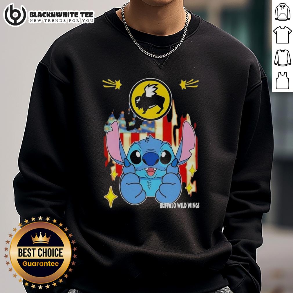 Pretty Stitch Like Buffalo Wild Wings USA Flag T-Shirt - Image 5