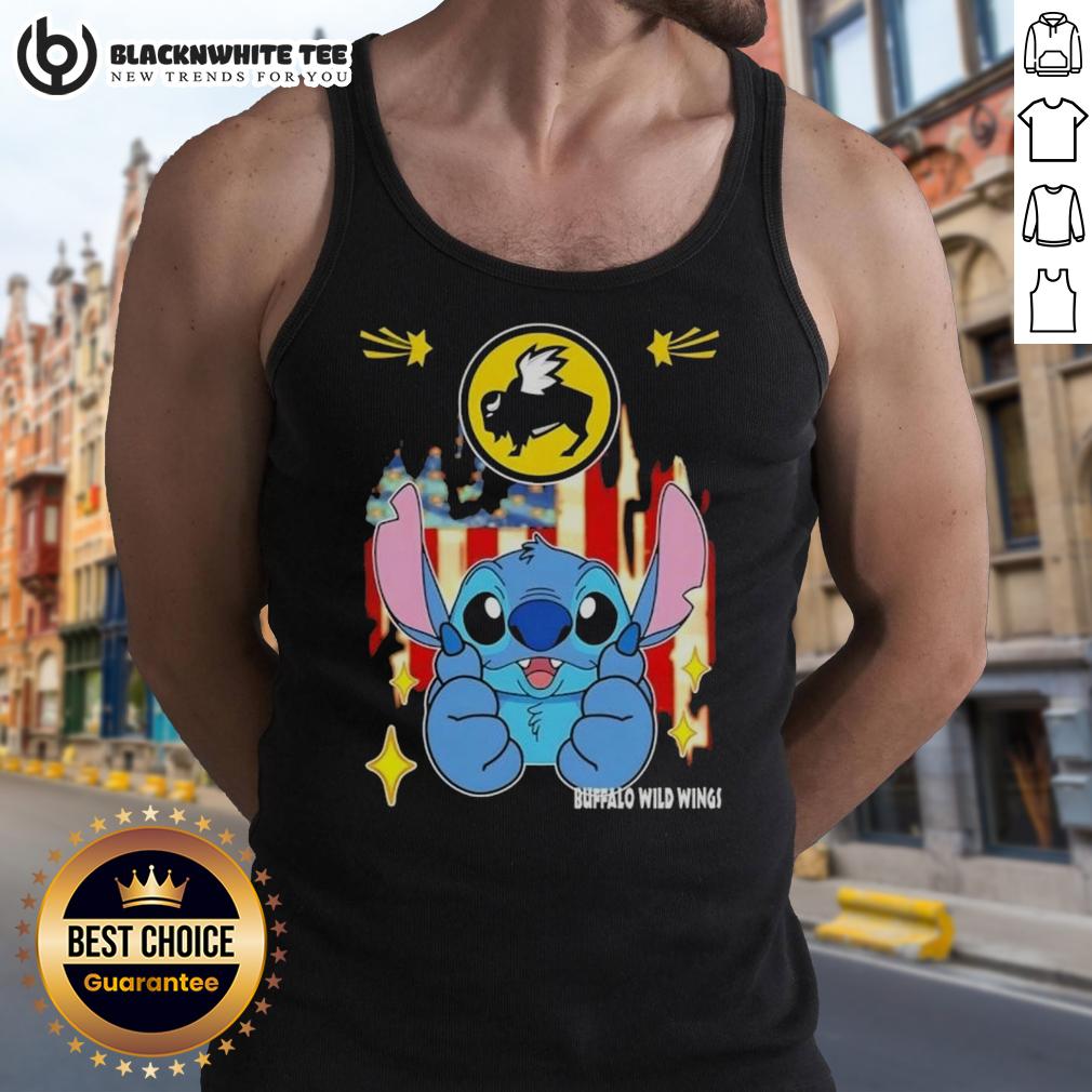 Pretty Stitch Like Buffalo Wild Wings USA Flag T-Shirt - Image 4