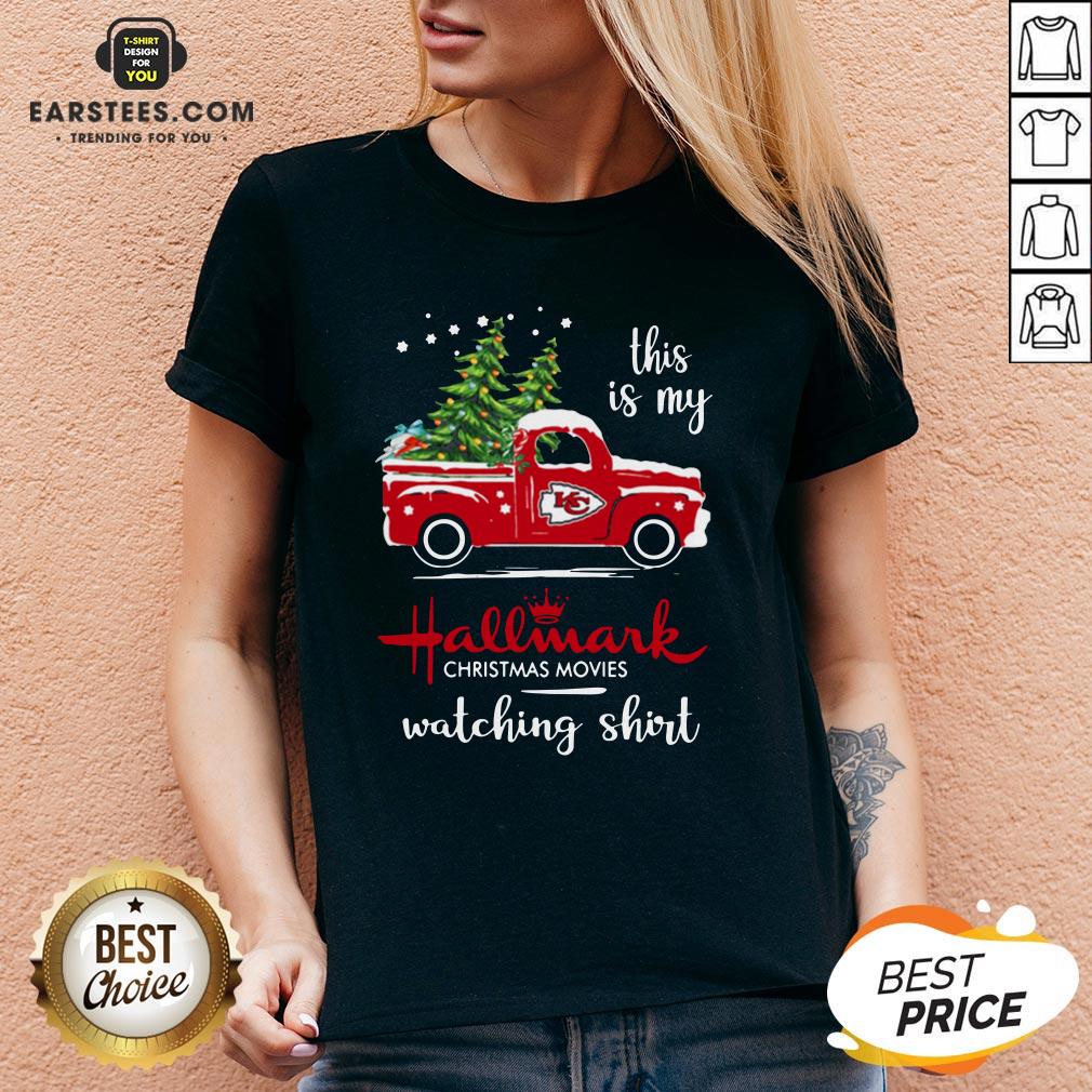 Top Kansas City Chiefs This Is My Hallmark Christmas Movies Watching 2021 Shirt - Image 2