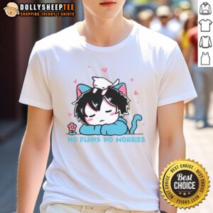 Funny Cat Boy No Plans No Worries T-Shirt
