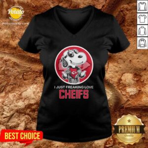 Alternative view of Kansas City Chiefs Snoopy I Just Freaking Love Chiefs T-Shirt