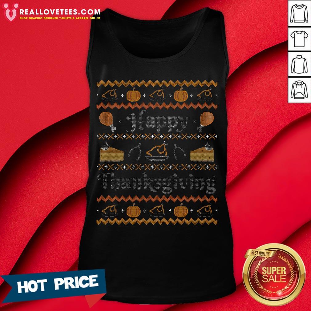 Sweet Happy Thanksgiving, Ugly Thanksgiving Sweater Shirt - Image 2
