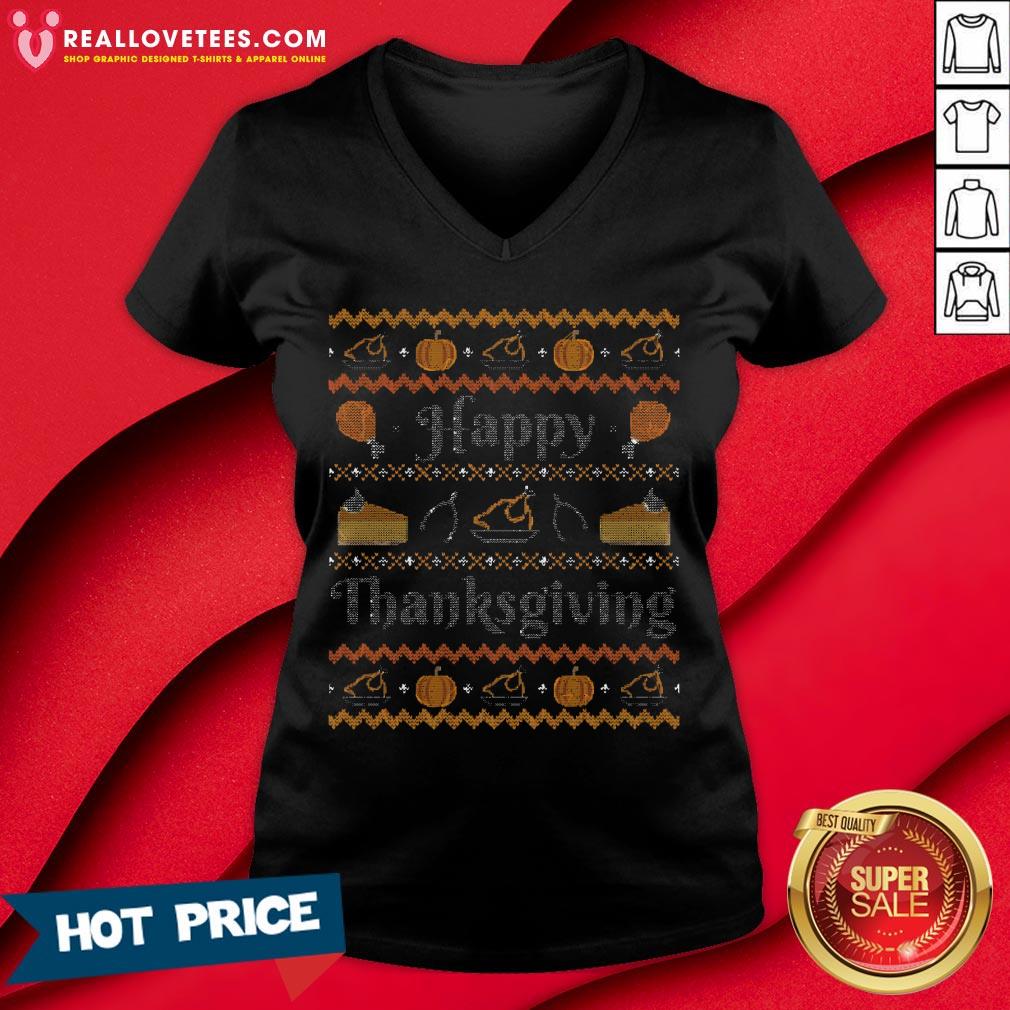 Sweet Happy Thanksgiving, Ugly Thanksgiving Sweater Shirt - Image 5