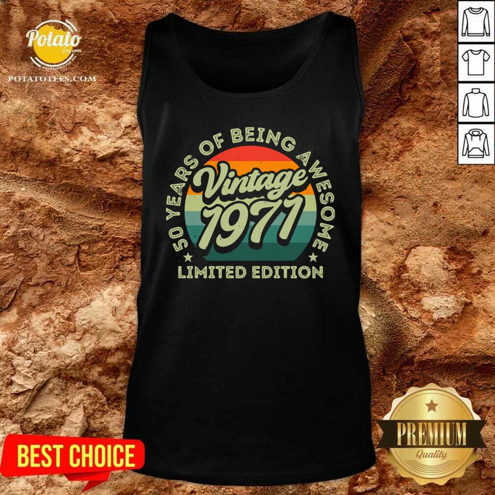 Awesome 50 Years Of Being Awesome Limited Edition 1971 Vintage Shirt - Image 3