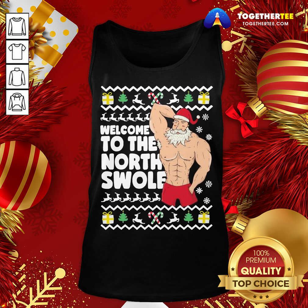 Funny Welcome To The North Swole Hunk Santa Christmas Shirt - Image 3