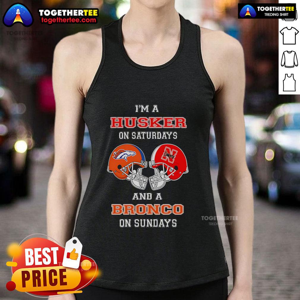 Official I'm A Huskers On Saturdays And A Bronco On Sundays T-Shirt - Image 4