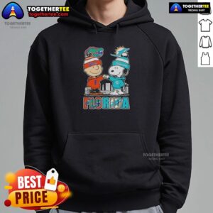 Alternative view of Cute Charlie Brown And Snoopy Florida Gators And Miami Dolphins Skyline T-Shirt
