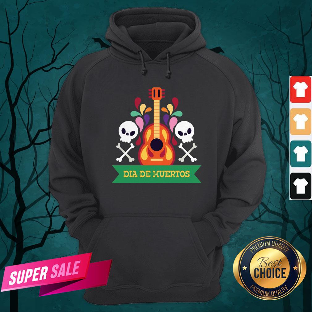 Guitar Sugar Skull Dia De Muertos Day Dead Shirt - Image 3