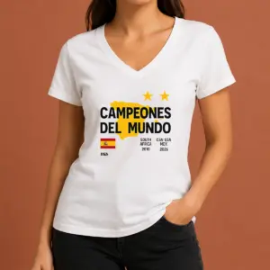 Alternative view of Top Spain Campeones Del Mundo 2010 South Africa And 2026 World Cup Shirt