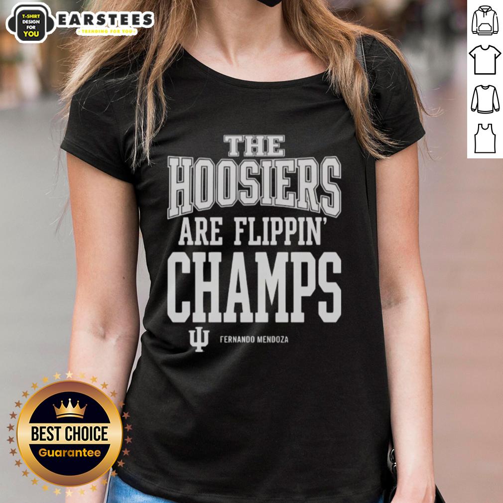 Top Fernando Mendoza The Indiana Hoosiers Football Are Flippin' Champs Signature T-Shirt - Image 3