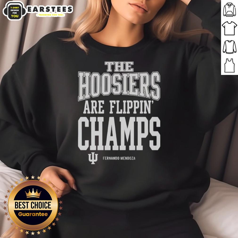 Top Fernando Mendoza The Indiana Hoosiers Football Are Flippin' Champs Signature T-Shirt - Image 5