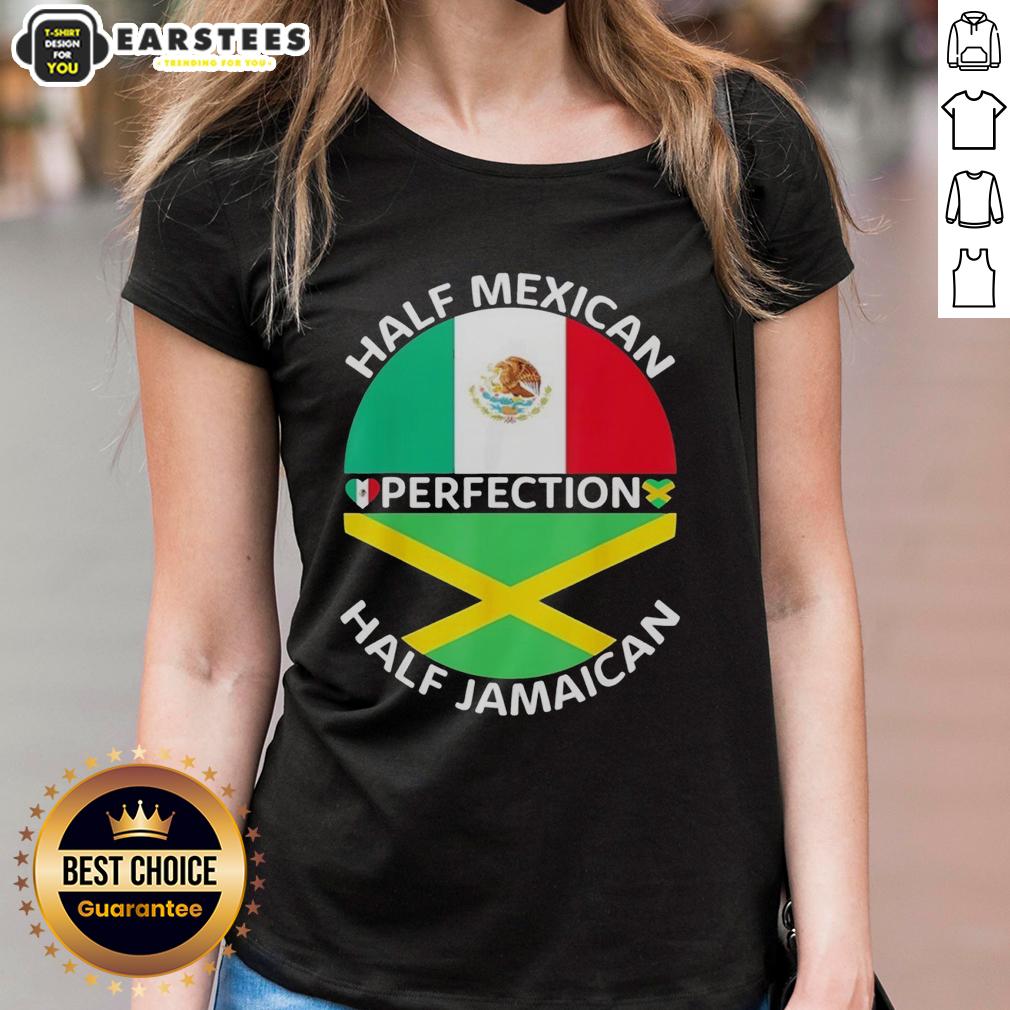 Top Half Mexican Half Jamaican Flag Mashup Perfection T-Shirt - Image 3