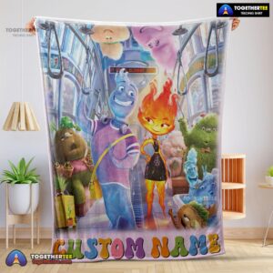 Official Elemental Characters Ember Lumen Wade With Friends Blanket Fleece Customized Blanket