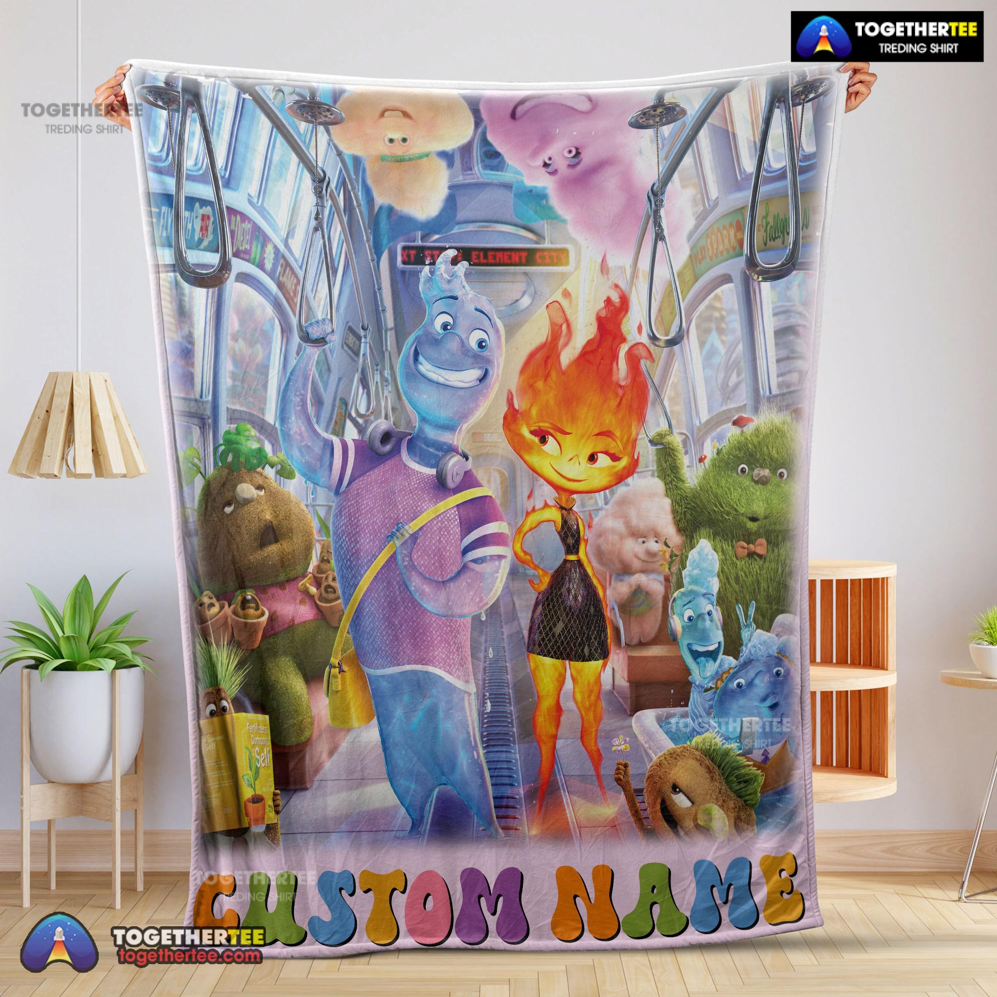 Official Elemental Characters Ember Lumen Wade With Friends Blanket Fleece Customized Blanket