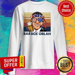 Alternative view of Barack Obama Barack Oblah Drink Beer The 4th 4th Of July Vintage Shirt