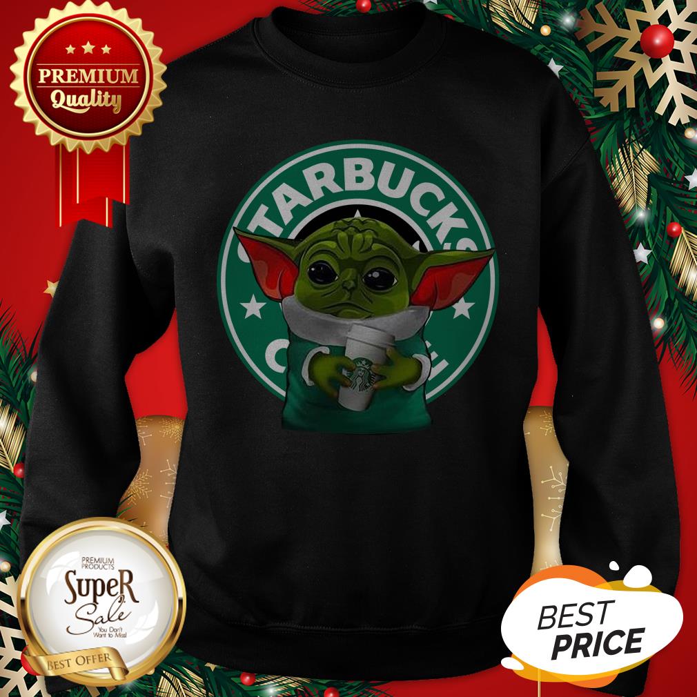 Official Star Wars Baby Yoda Hug Starbuck Coffee Shirt - Image 4