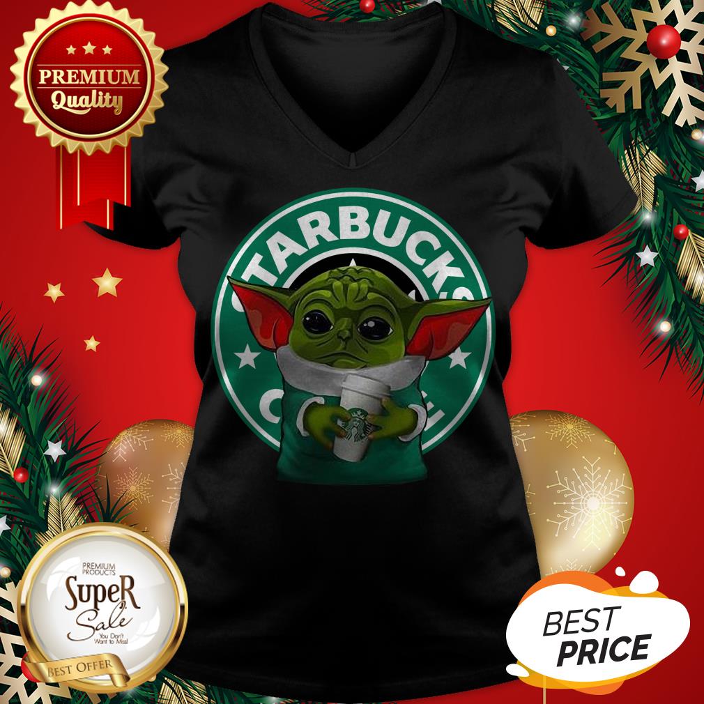 Official Star Wars Baby Yoda Hug Starbuck Coffee Shirt - Image 2
