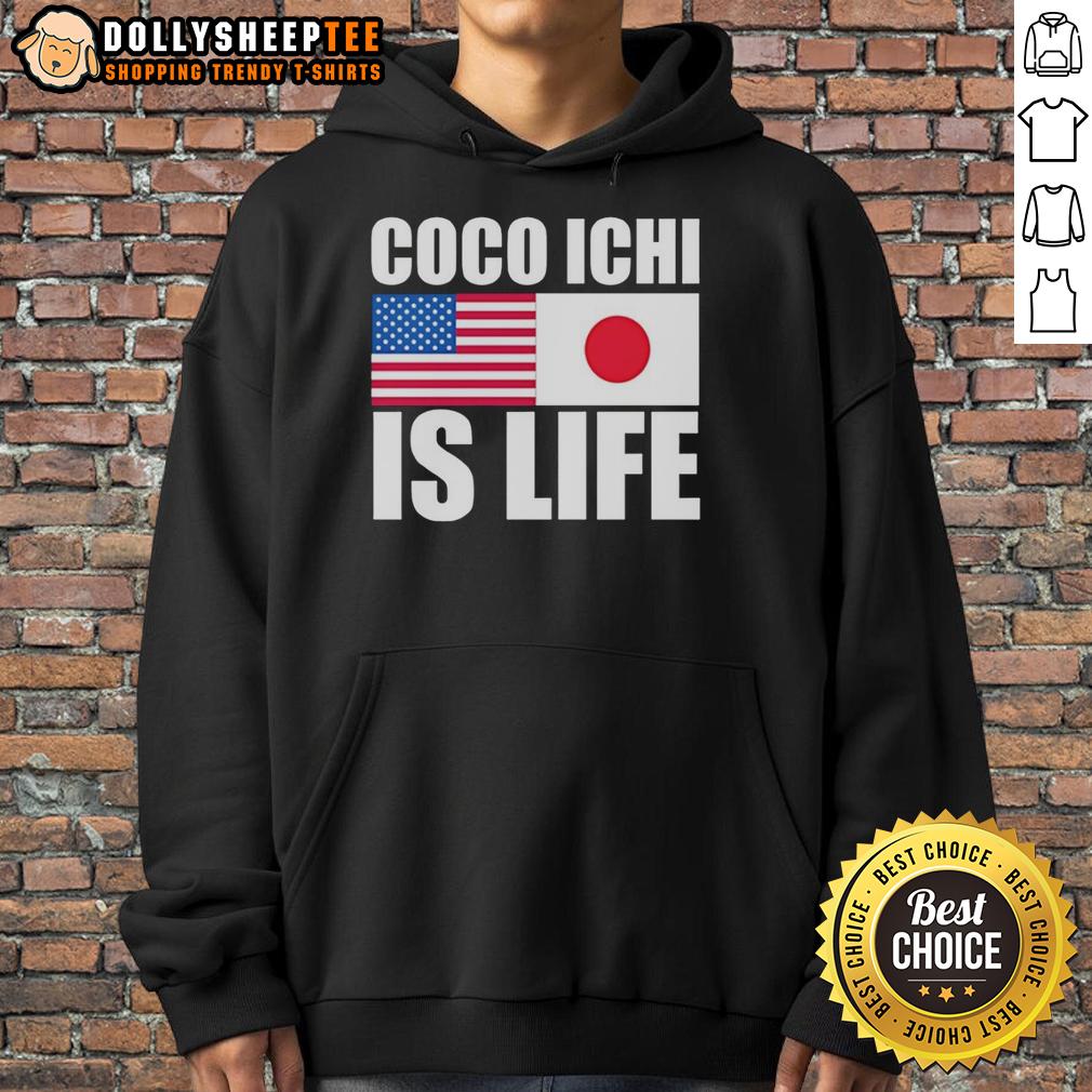 Official Coco Ichi Is Life American And Japan Flag T-Shirt - Image 2